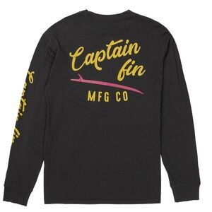 Captain Fin Black Long-Sleeve Graphic Tee